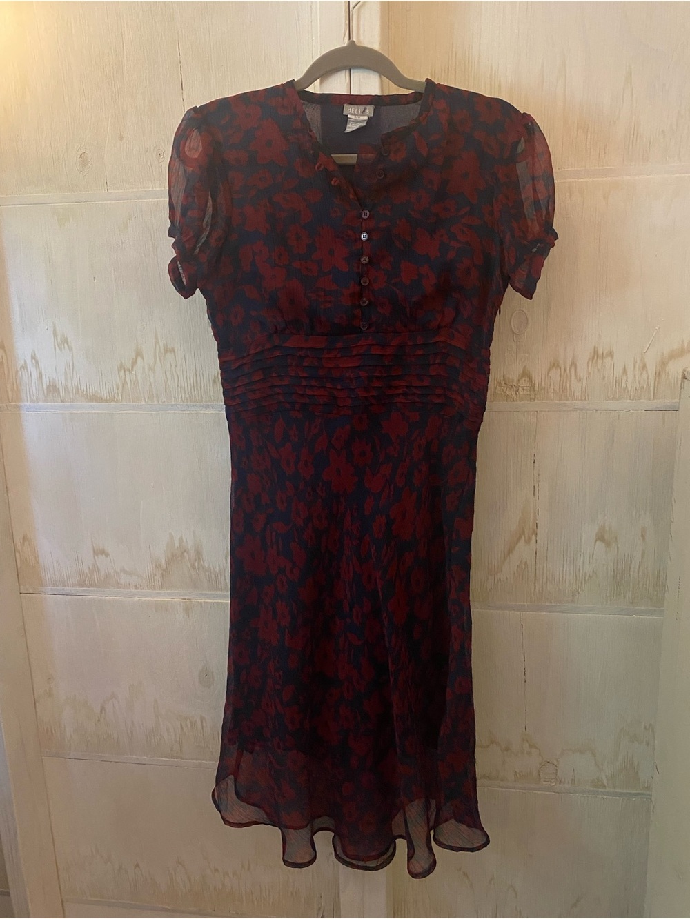 dELiA*s Red and Navy Floral Midi Dress 9/10 90’s Grunge Floral